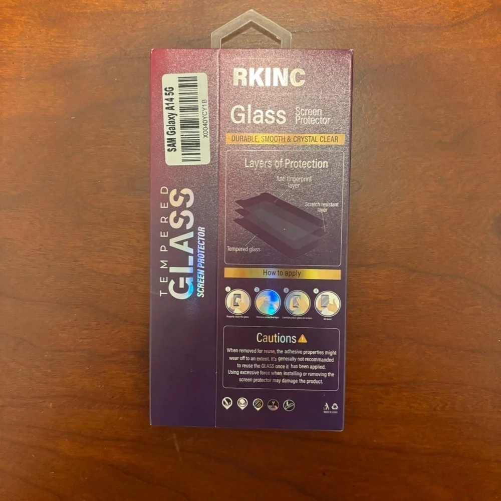RKINC Tempered Glass Screen Protector Samsung Galaxy A14 5G NEW